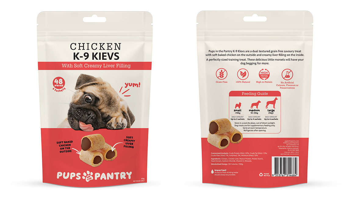 Chicken K 9 Kievs Pups in the Pantry